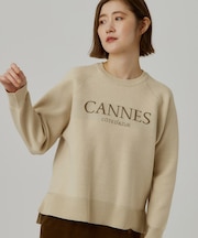 スエットライクロゴニットプルオーバー