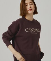 スエットライクロゴニットプルオーバー