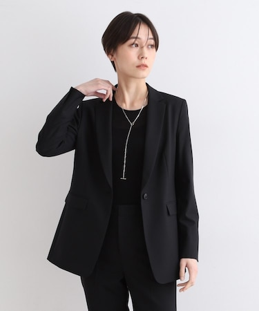 ◆【定番スーツ／ウール混】無地テーラードジャケット