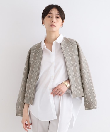 【洗える／UVケア】グレンチェック柄リバーブルゾン