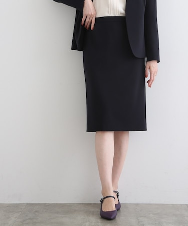 【洗える/UVケア/エコ/日本製】ストレッチ ストレートスカート