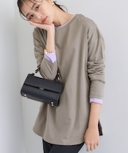 【洗える/コットン100%】ラウンドヘムシンプルカットソー