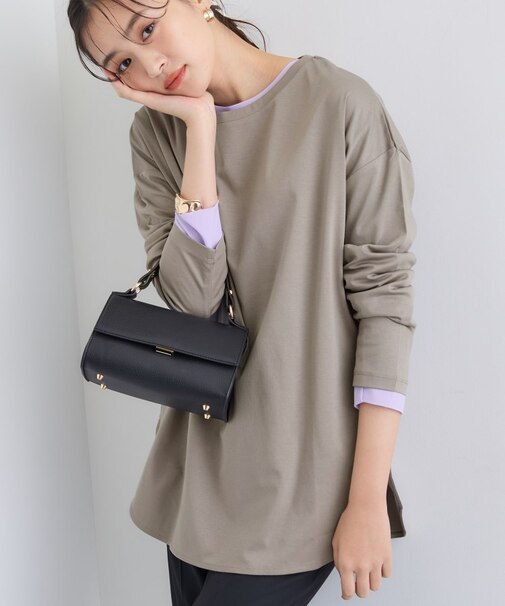 【洗える/コットン100%】ラウンドヘムシンプルカットソー