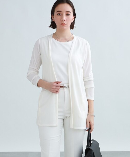 【洗える/UVケア/接触冷感/日本製】定番！ミドル丈カーディガン