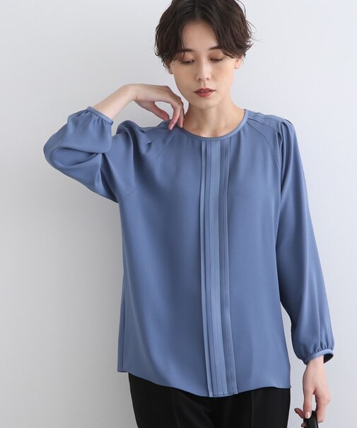 【洗える/UVケア/吸水速乾】タックデデザインブラウス