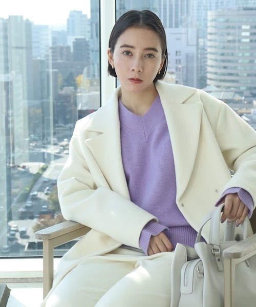 SALEおすすめコート！】ウールリバーテーラードコート｜インディヴィの