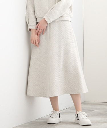 【LIFE/SETUP可能】キルティング ジャージスカート