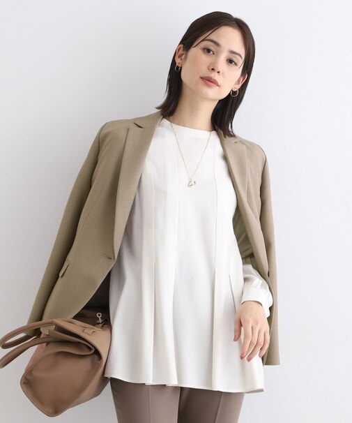 【洗える/UVケア/定番スーツ】ウール調テーラードカラージャケット