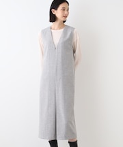 【日本製／SETUP可能／インポート素材】ストライプジャンパースカート