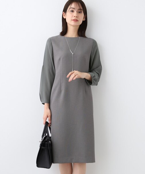 【洗える/スーツ】ストレートラインワンピース