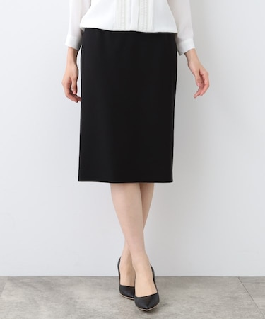 【洗える/UVケア/スーツ】ストレッチストレートラインスカート