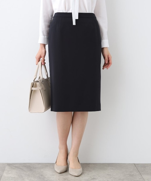 【洗える／UVケア／スーツ】ストレッチストレートラインスカート