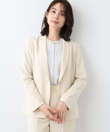 【洗える／UVケア／スーツ】ストレッチテーラードカラージャケット