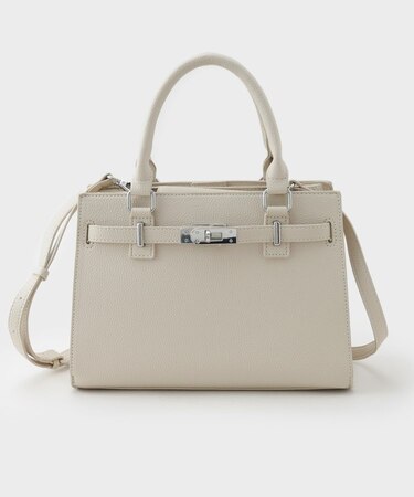 ◆【合皮／フォーマル】ショルダー付きスクエアバッグ