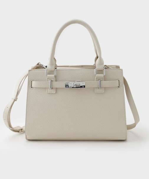 ◆【合皮／フォーマル】ショルダー付きスクエアバッグ