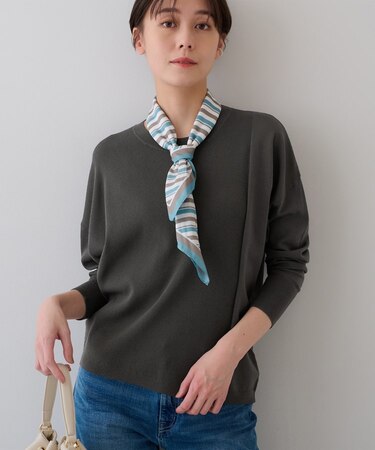 【洗える】アシメデザイン ドルマンスリーブニット