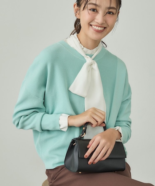 【洗える】アシメデザイン ドルマンスリーブニット