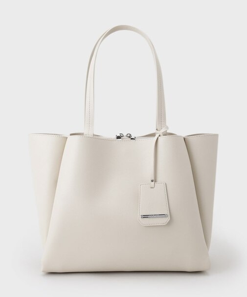 【合皮／A4収納可能】タックデザイン通勤バッグ