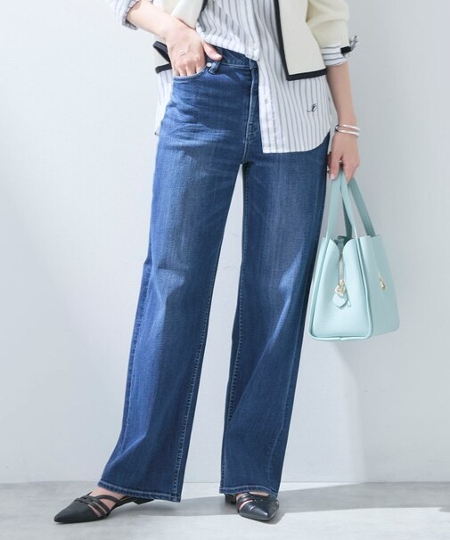 【春の新色登場！褒められデニム】ワイドストレート デニムパンツ