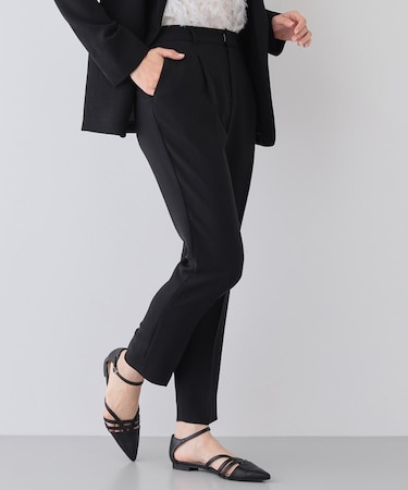 【着る日傘/遮熱/UVケア】タックテーパードパンツ