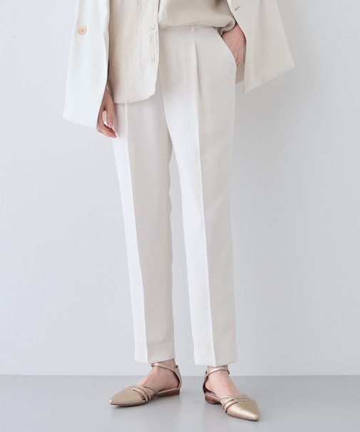 【着る日傘/遮熱/UVケア】タックテーパードパンツ