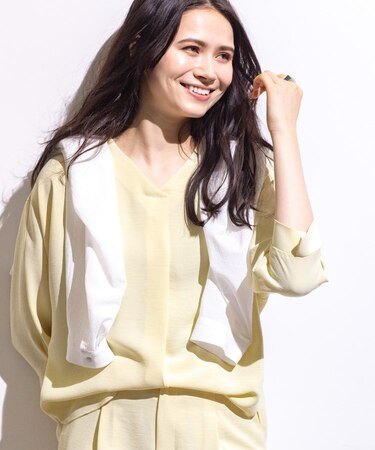 【着る日傘/遮熱/UVケア】Vネックドルマンスリーブブラウス