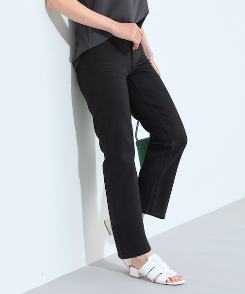 【新色登場！褒められデニム】スリムストレート デニムパンツ
