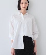 【UVケア/カラーストライプ柄】袖コンシャスシャツ