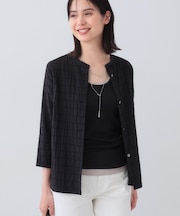 【日本製/サッカー素材】バンドカラーブラウス