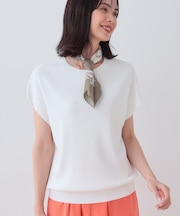 【洗える/SETUP可能】フレンチスリーブ イージーニット