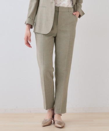 【日本製】リネンライクテーパードパンツ