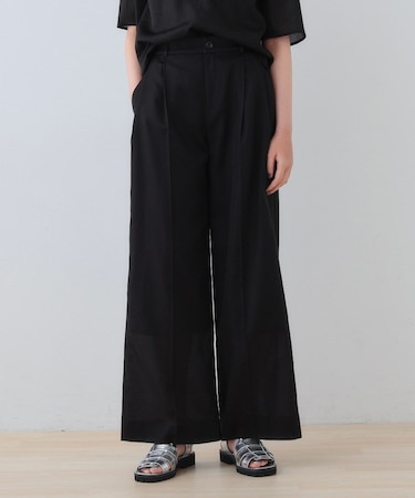 【日本製／SETUP可能】ガーゼ素材ワイドパンツ