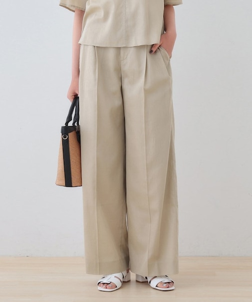 【日本製／SETUP可能】ガーゼ素材ワイドパンツ