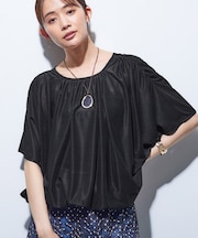【洗える／体型カバー】シャーリングシアートップス