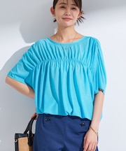 【洗える／体型カバー】シャーリングシアートップス