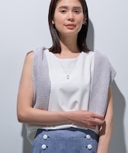【接触冷感／UVケア／SETUP可能】エアリージョーゼット ノースリーブトップス