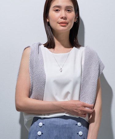 【接触冷感／UVケア／SETUP可能】エアリージョーゼット ノースリーブトップス