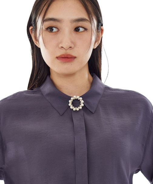 【セレモニー／デイリー】パール調リングブローチ