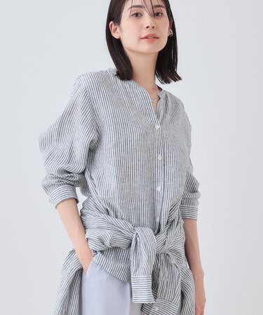 【洗える】フレンチリネンシャツ
