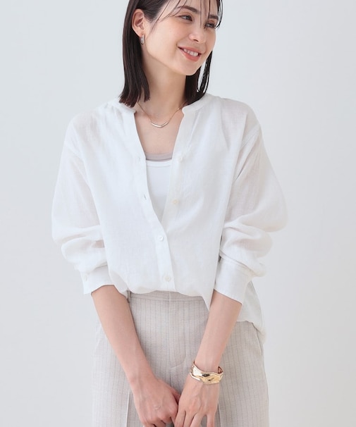 【洗える】フレンチリネンシャツ