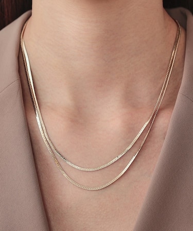 レイヤードチェーンネックレス
