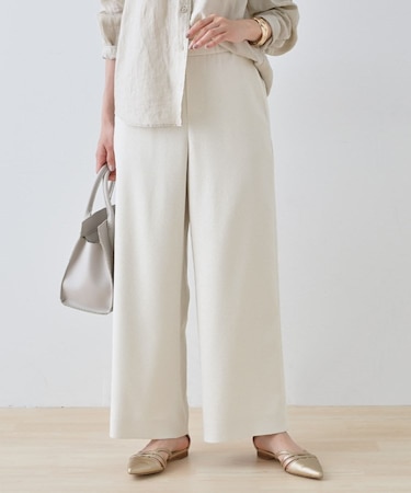 【通勤スーツ】ドライタッチワイドパンツ