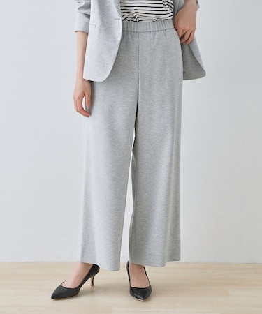 【通勤スーツ】ドライタッチワイドパンツ