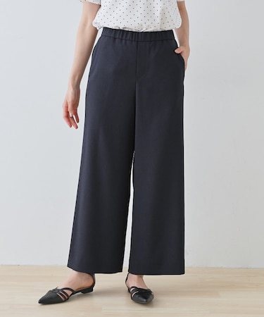 【通勤スーツ】ドライタッチワイドパンツ