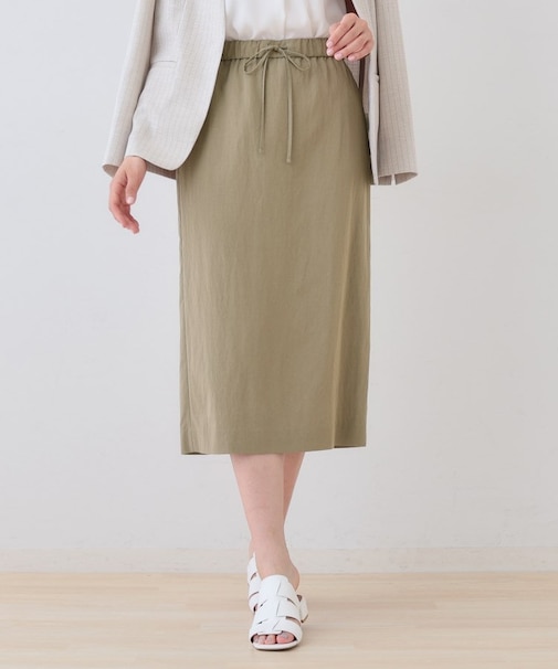 【シワになりにくい】コットンライクストレートスカート