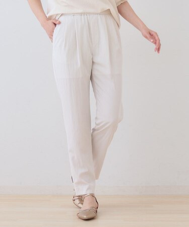 【シワになりにくい】コットンライクテーパードパンツ