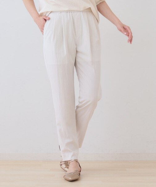 【シワになりにくい】コットンライクテーパードパンツ