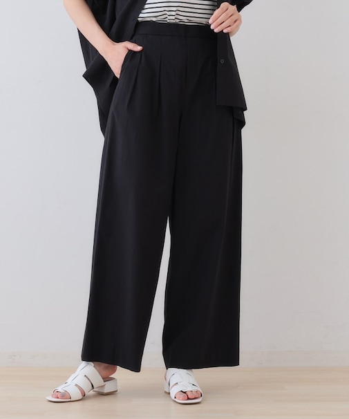 【SETUP可能/涼しい】コットンワイドパンツ
