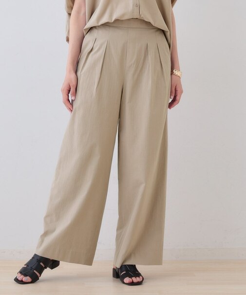 【SETUP可能/涼しい】コットンワイドパンツ