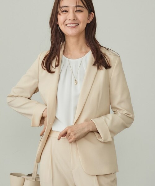 【新品】INDIVI シングルテーラードジャケット白 42(LL) 手洗い可能✨ INDIVI（インディヴィ）オフィシャルサイト | テーラード